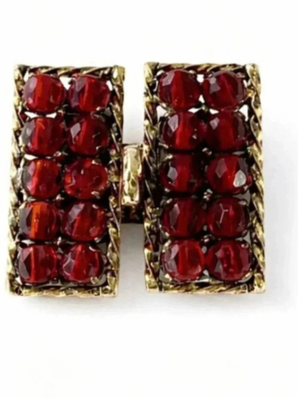Signed Vintage Red Stone Jewelry Clasp by Vouge Jury